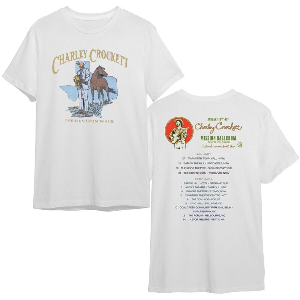Charley Crockett 2024 Tour T-Shirt  Country Music Concert Gift Tee 73